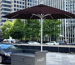 Secure valet parking stand - optional umbrella | Valet Vault